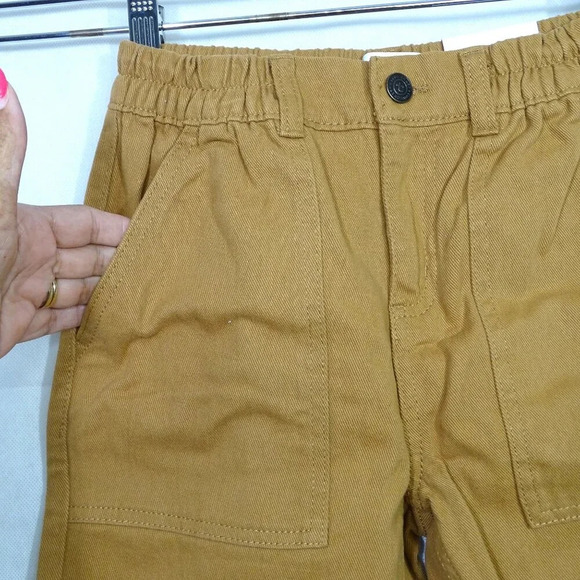 True Craft Dad Fit Utility Pants Jeans Brown Boy Size 10 Zipper Elastic Waist - Picture 2 of 7